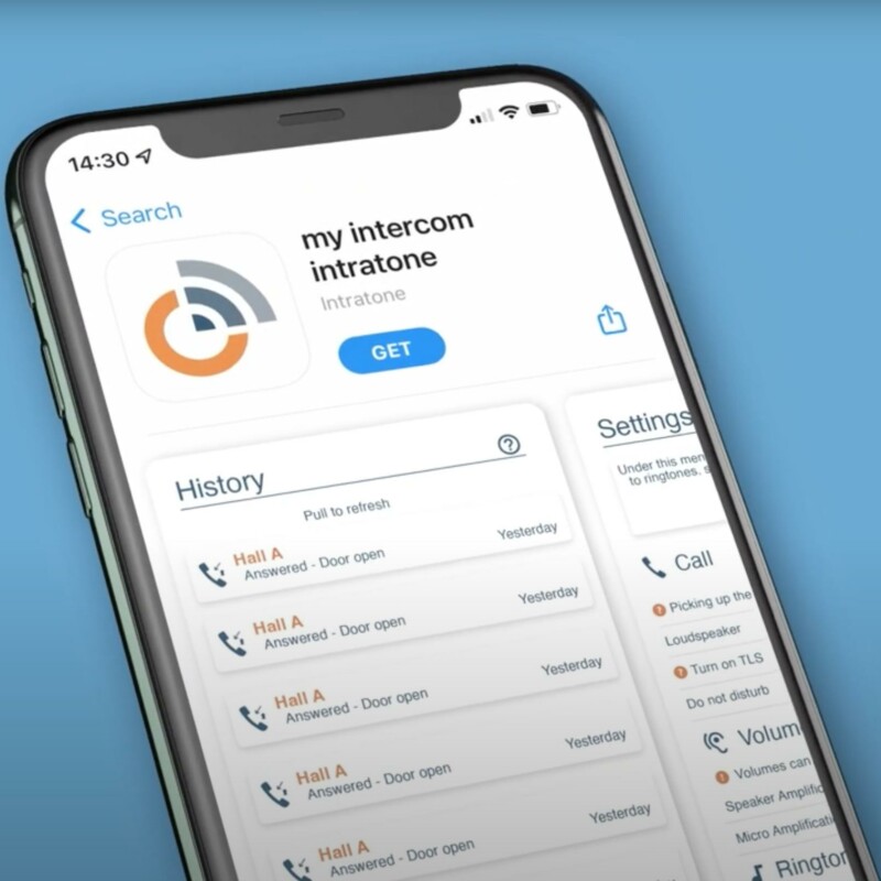 Intratone intercom app on phone